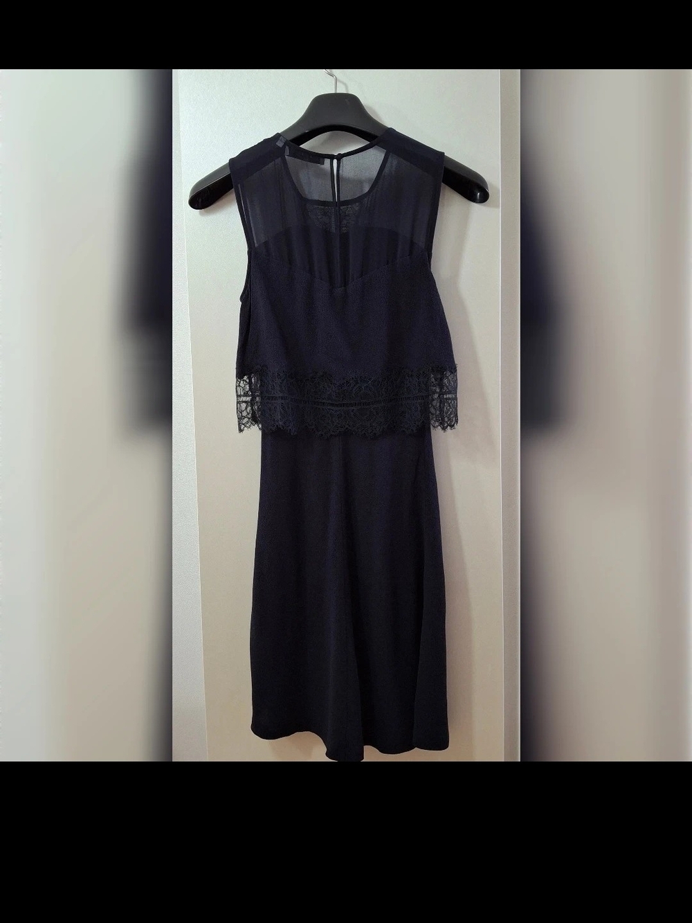 Sandro Navy Blue Women's Dress with White Label